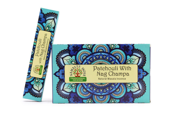 Kadzidła Masala Namaste Mandala – Paczula i Nag Champa 12×15 g